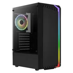 Gabinete Aerocool Bionic V Rgb Mediana Negro Vidrio Templado Atx