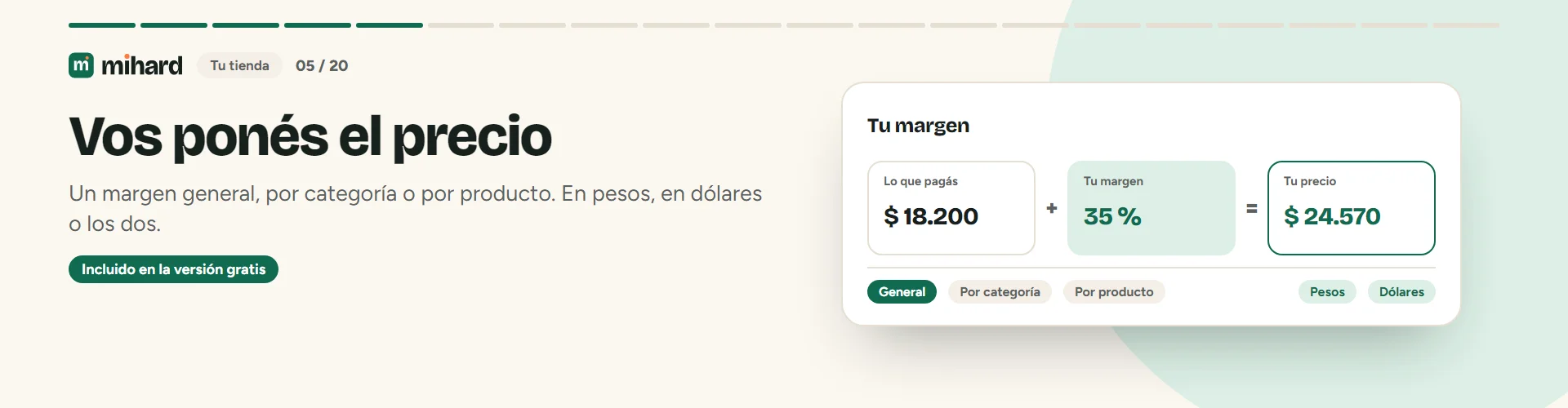MiHard el precio lo pones vos