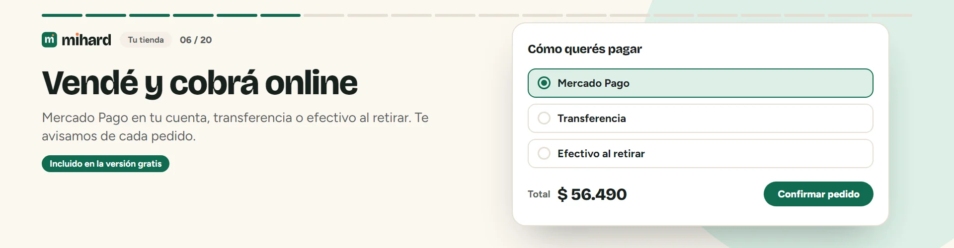 MiHard: Cobra con transferencia , Mercadopago , efectivo