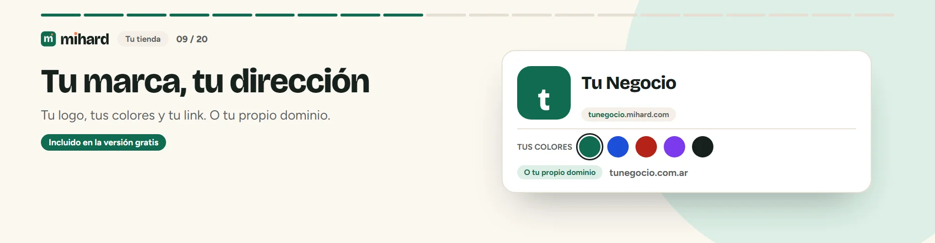 MiHard , Tu Negocio tu marca , personaliza tu tienda logo colores 