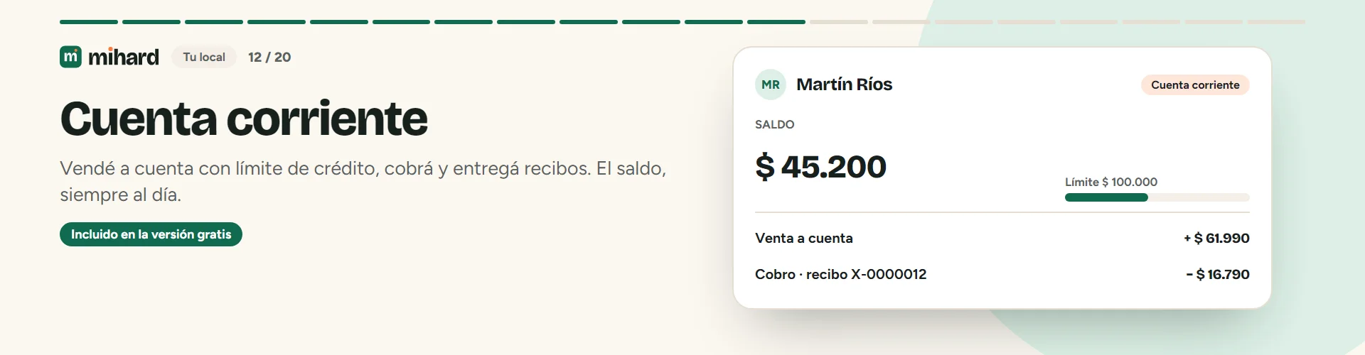 MiHard , maneja cuentas corrientes