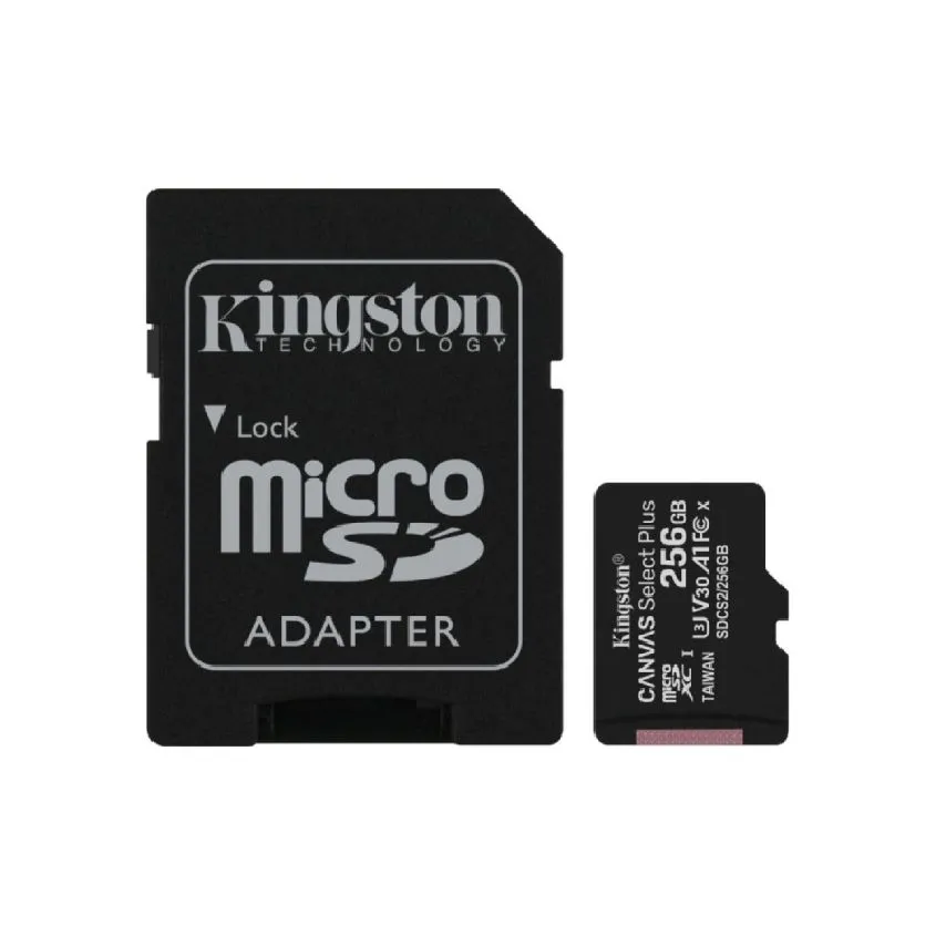 Memoria Micro SD Kingston 256GB c/Adap Clase10 UHS-I 100MB/s Canvas MEM393