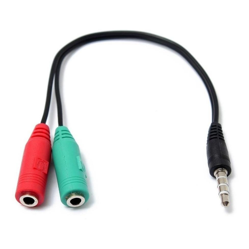 Adaptador Noganet Miniplug 3.5mm 4 Contactos a 2 Miniplug Hembra PS4 CABLEADAPTER
