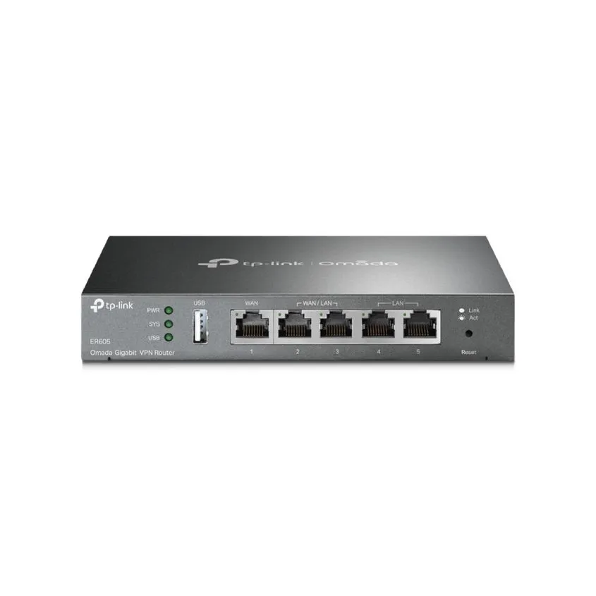 Router 5 ptos Multiwan Omada Balanceador de Carga Gigabit VPN Tp-Link ER605