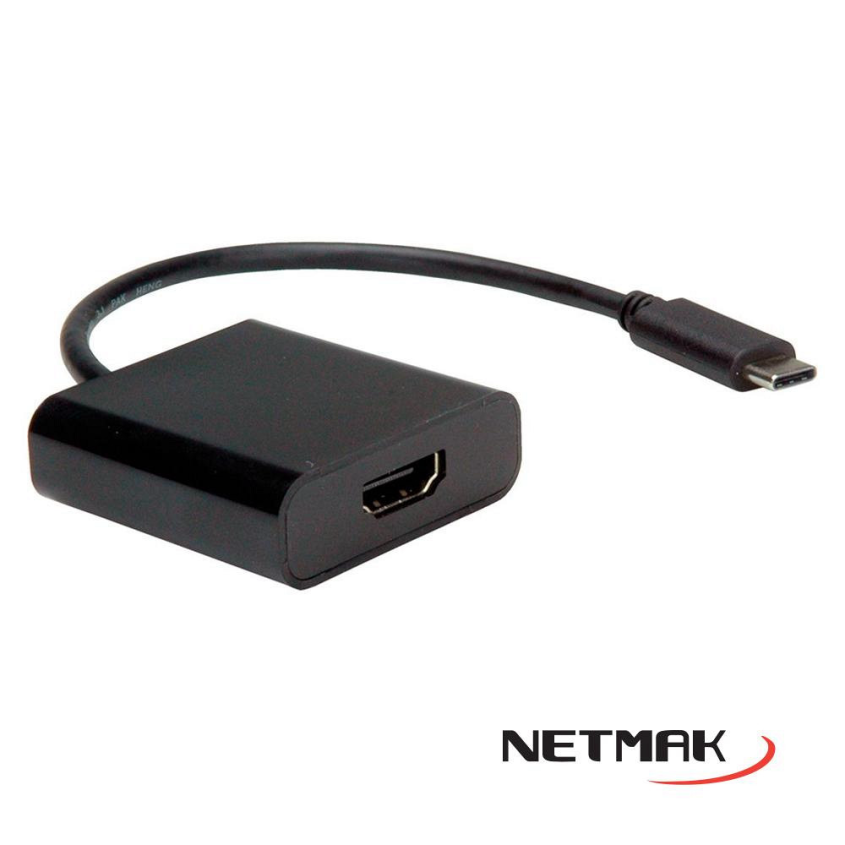 Adaptador USB Tipo C (M) a HDMI (H) NETMAK NM-TC66