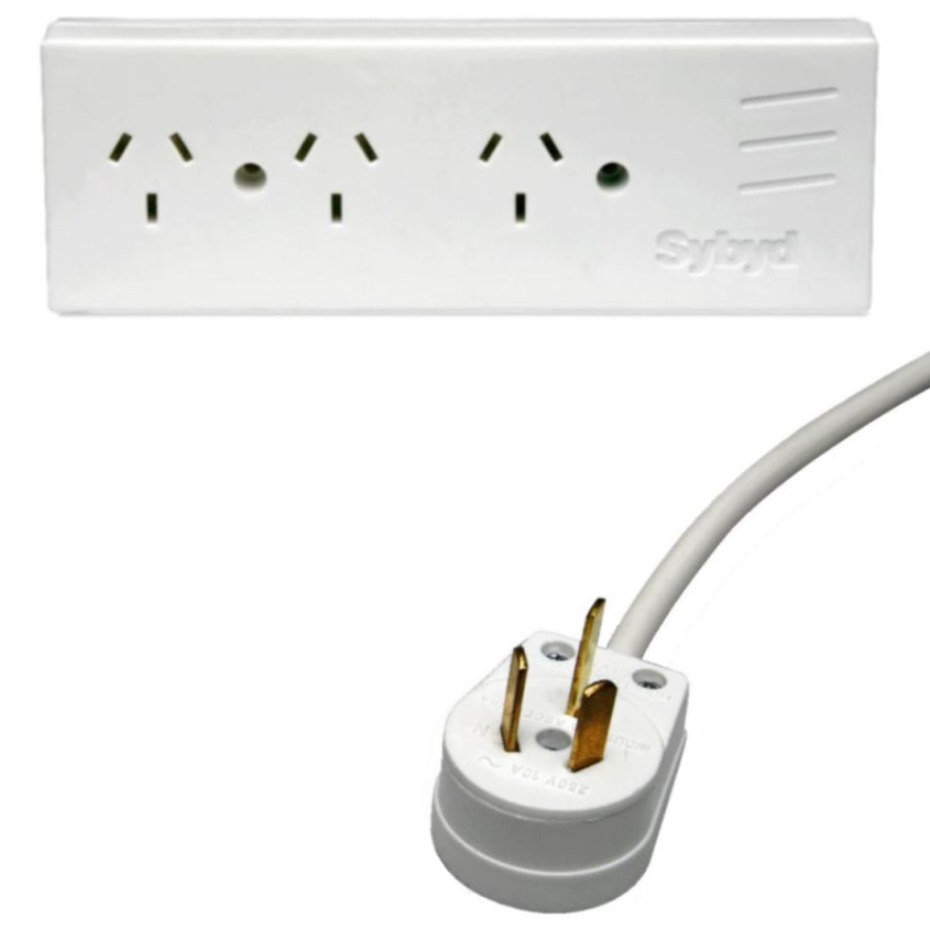 Zapatilla Binorma 3 Bocas cable 1.5 Mtrs  Sybyd ZAP-305