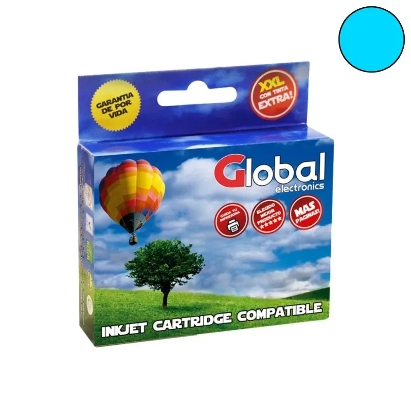Cartucho compatible Epson T195 196 T195320 T196320 Cyan 10 Mls Global INK196C