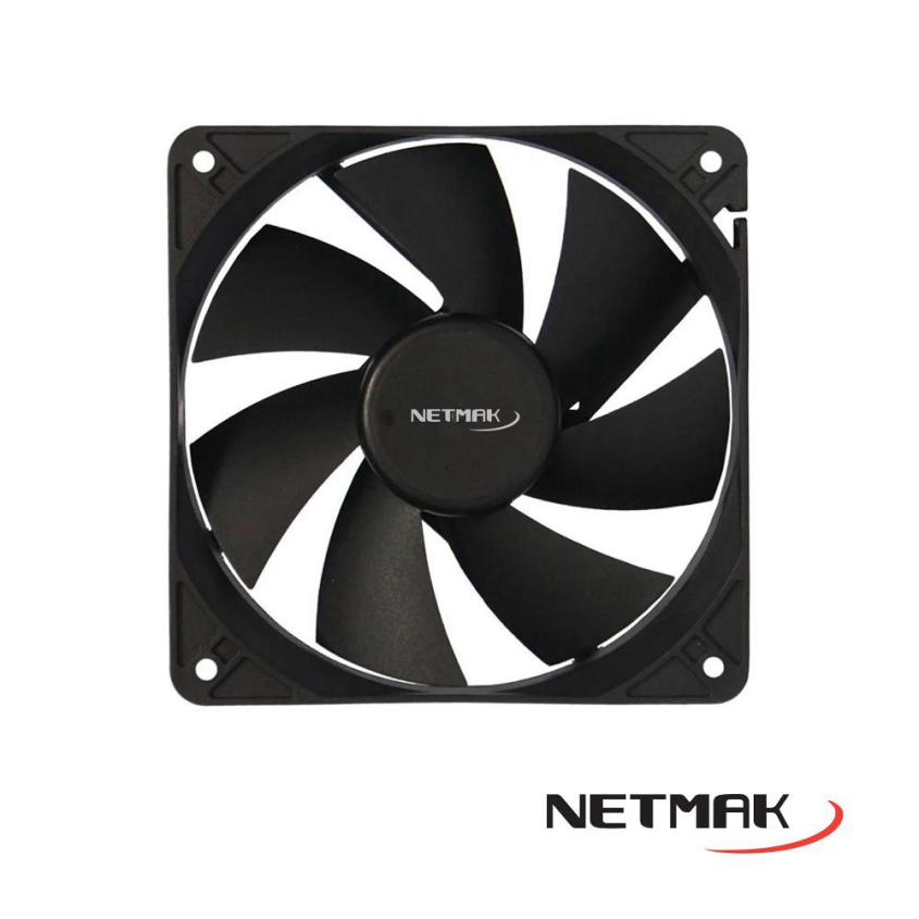 Cooler 8025 Turbina NEGRA 8 cm conector a fuente Netmak NM-8025