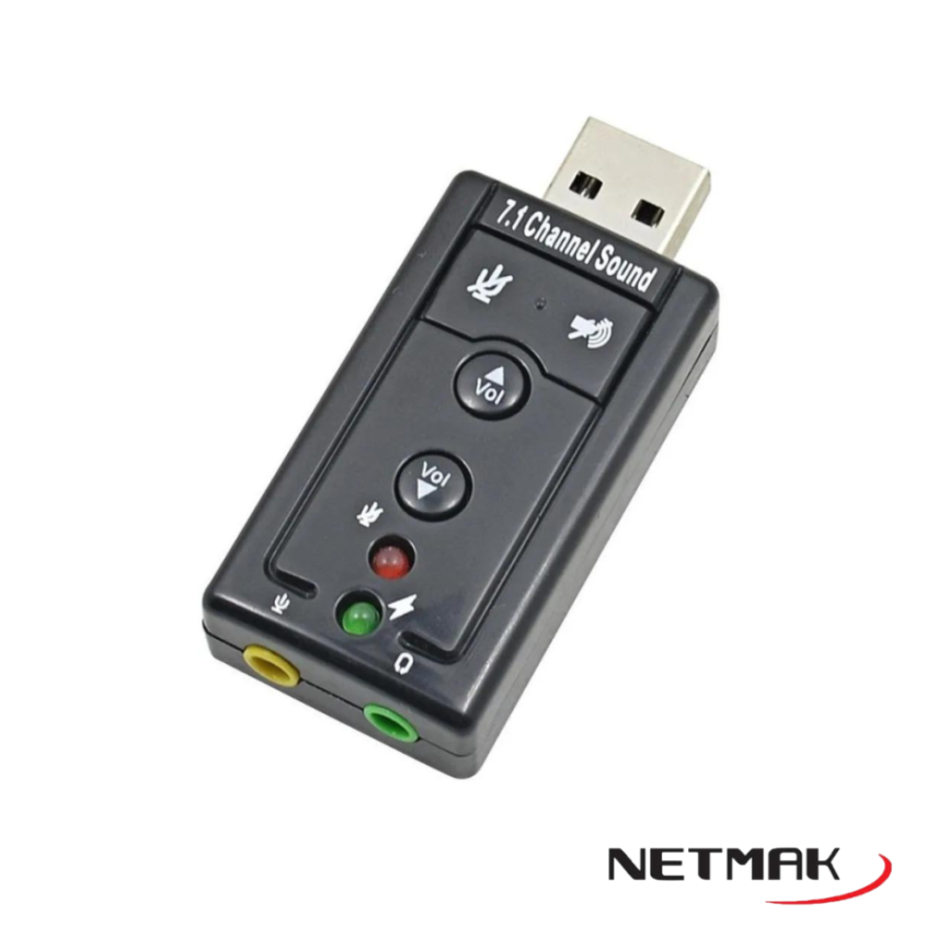 Placa de Sonido USB Netmak Emulador 7.1 para PC y Laptop NM-SU8CH
