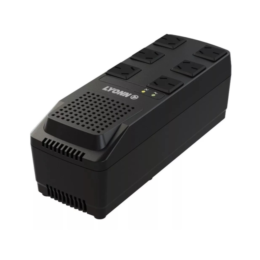 Estabilizador con filtro tel y ll- termica 2000w NEGRO 6 Tomas Lyonn TCA-2000N-V 
