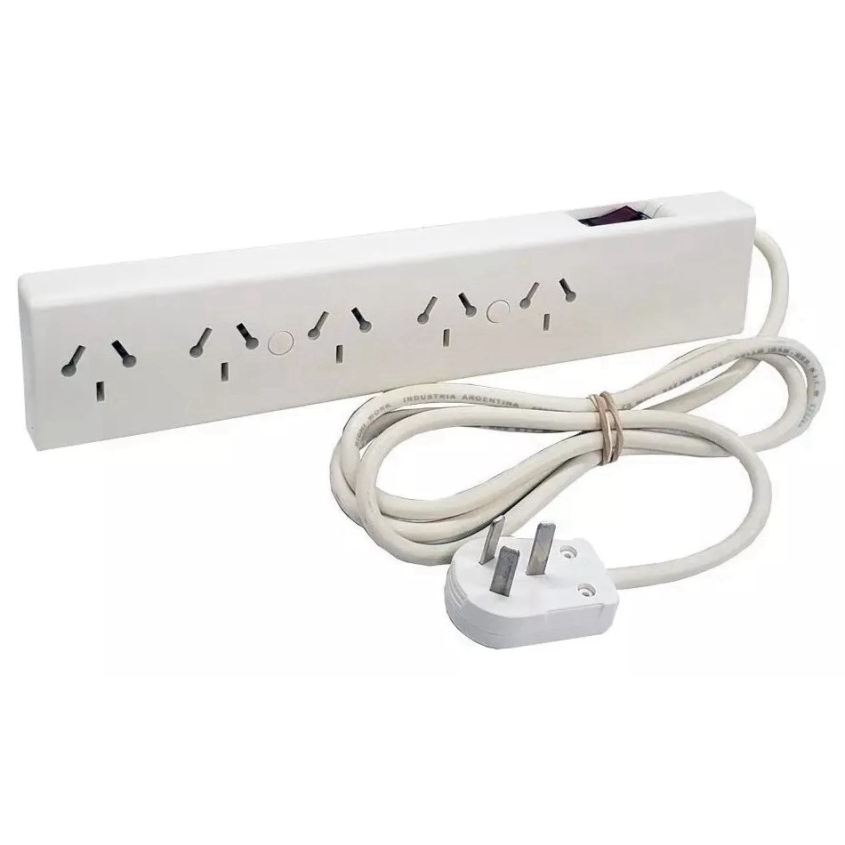 Zapatilla Binorma 5 Bocas c/ cable 1.5m c/ tecla Sybyd ZAP-551-B