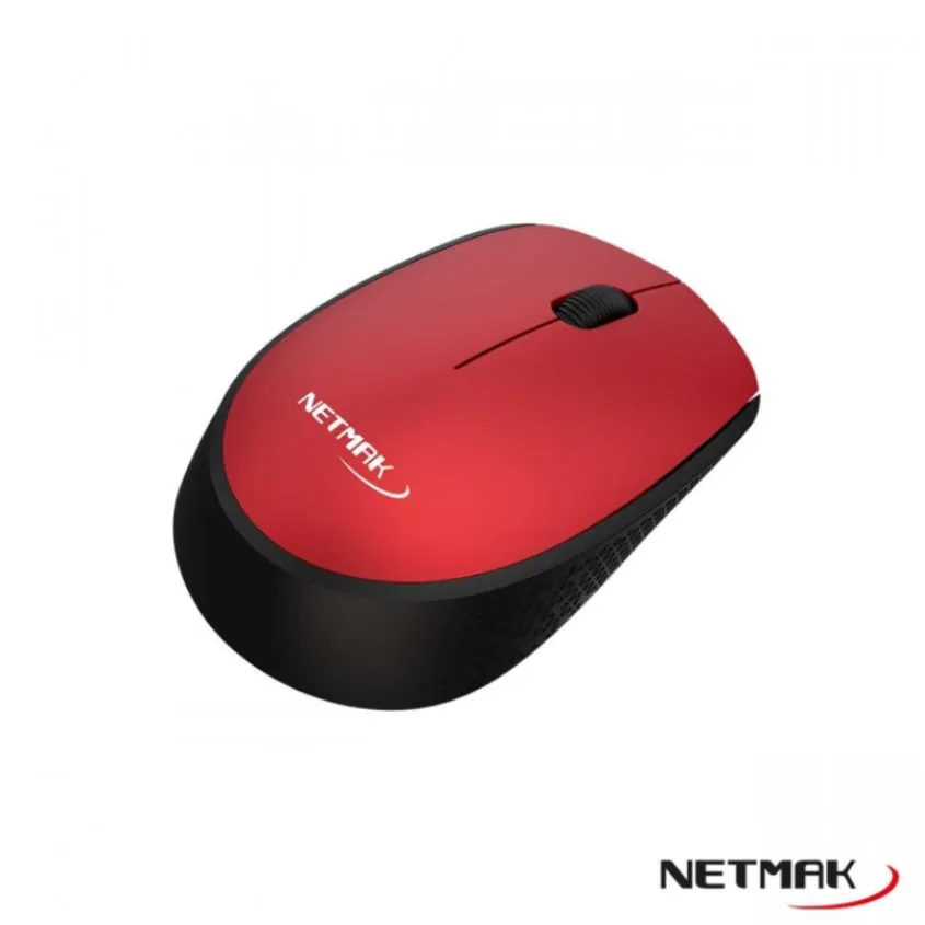 Mouse Inalambrico 2.4Ghz Netmak Rojo NM-M680-R