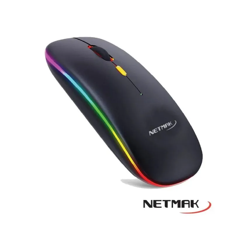 Mouse Inalambrico Retroiluminado 2,4 GHz Recargable Netmak NM-W90