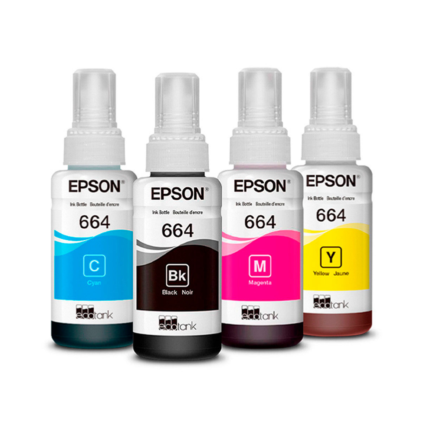 Combo Tinta Epson Negro+Color T664 Multifuncion 65ml c/u COMBO-T664