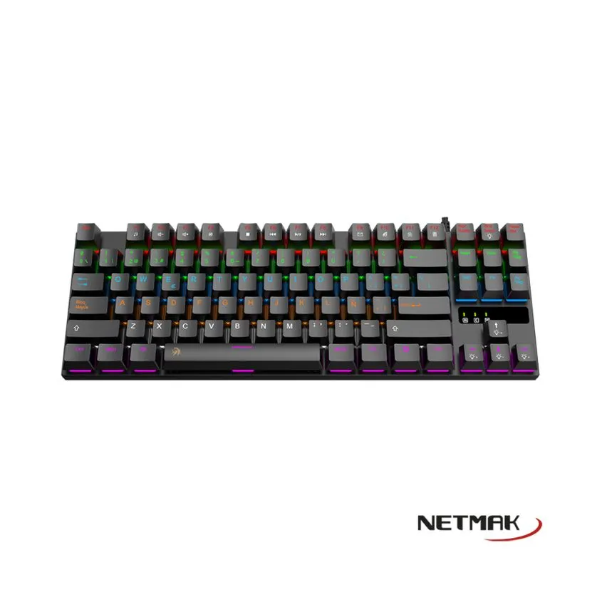 Teclado Mecanico TKL Negro Switches Blue Netmak NM-SKILL