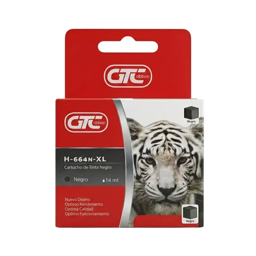 Cartucho GTC Compatible HP 664 XL Negro GT-664XLK