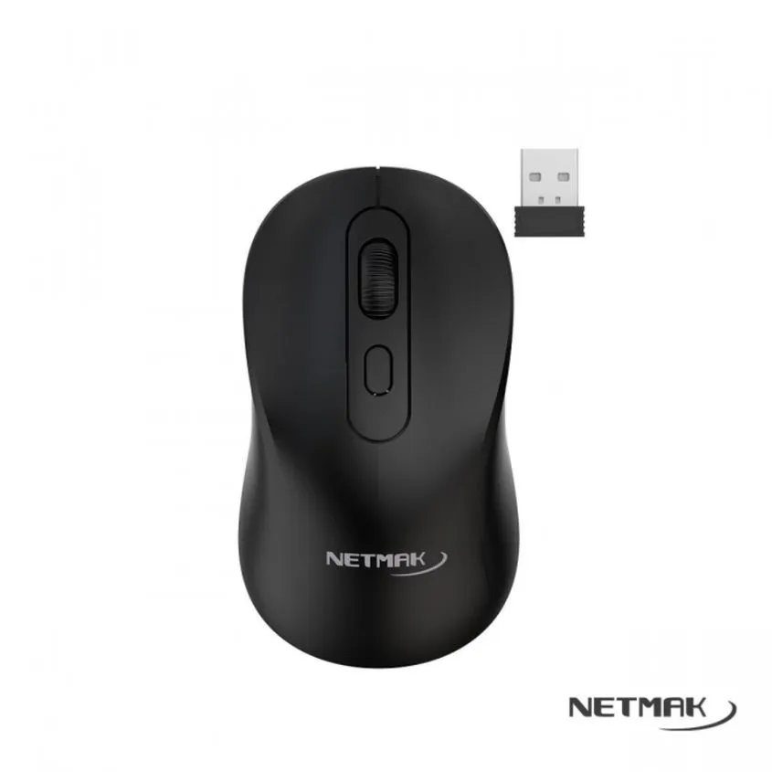 Mouse DUAL 2.4Ghz + BT5.2 Recargable Negro Netmak NM-M640