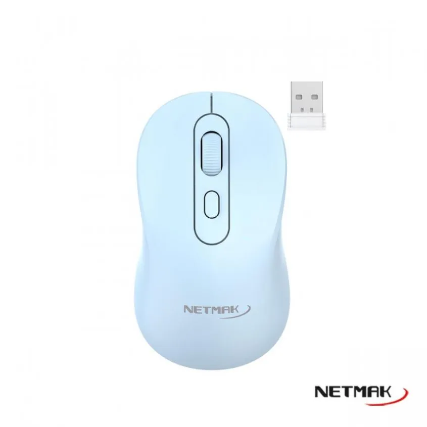 Mouse DUAL 2.4Ghz + BT5.2 Recargable Celeste Netmak NM-M640-B