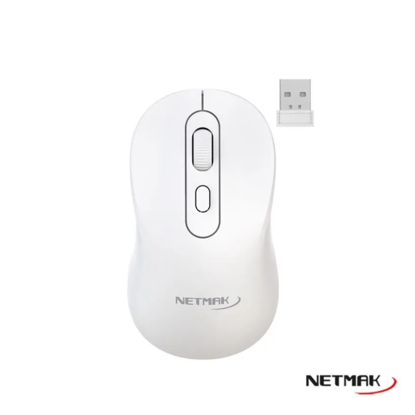 Mouse DUAL 2.4Ghz + BT5.2 Recargable Blanco Netmak NM-M640-W