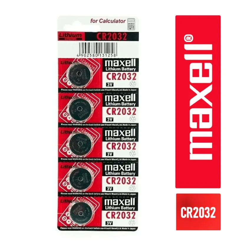Pila Litio Maxell Boton CR2032 Pack x5 3V MAX-413