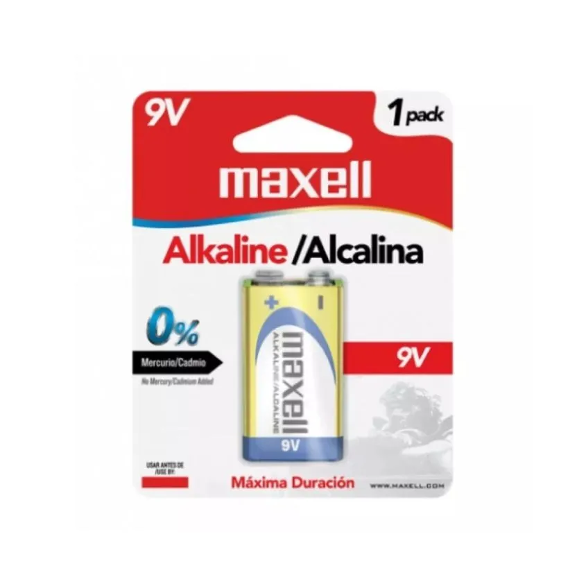 Bateria Alcalina Maxell 9V 6LR61 x1 MAX-721150