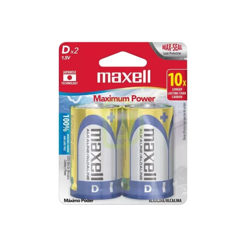 Pila Alcalina Maxell D LR20 Pack X2 MAX-723020
