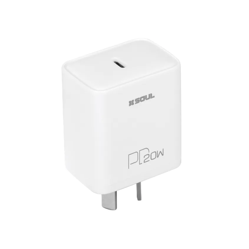 Cargador SOUL Fast Charge PD 20W + Cable Lightning Blanco CVQ-PD20WL