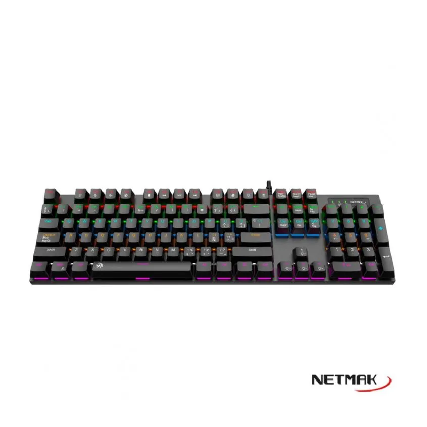 Teclado Mecanico Gamer 100% Switches Azul Netmak NM-ALLIANCE