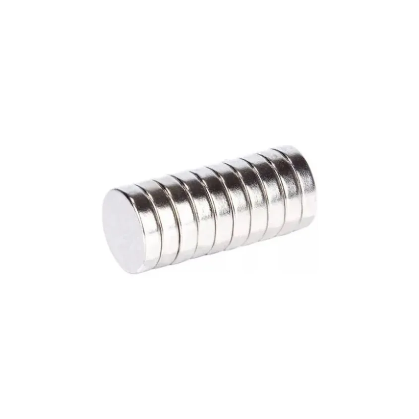 10U x Imanes De Neodimio Niquelados Circular 6x2mm N38-6X2