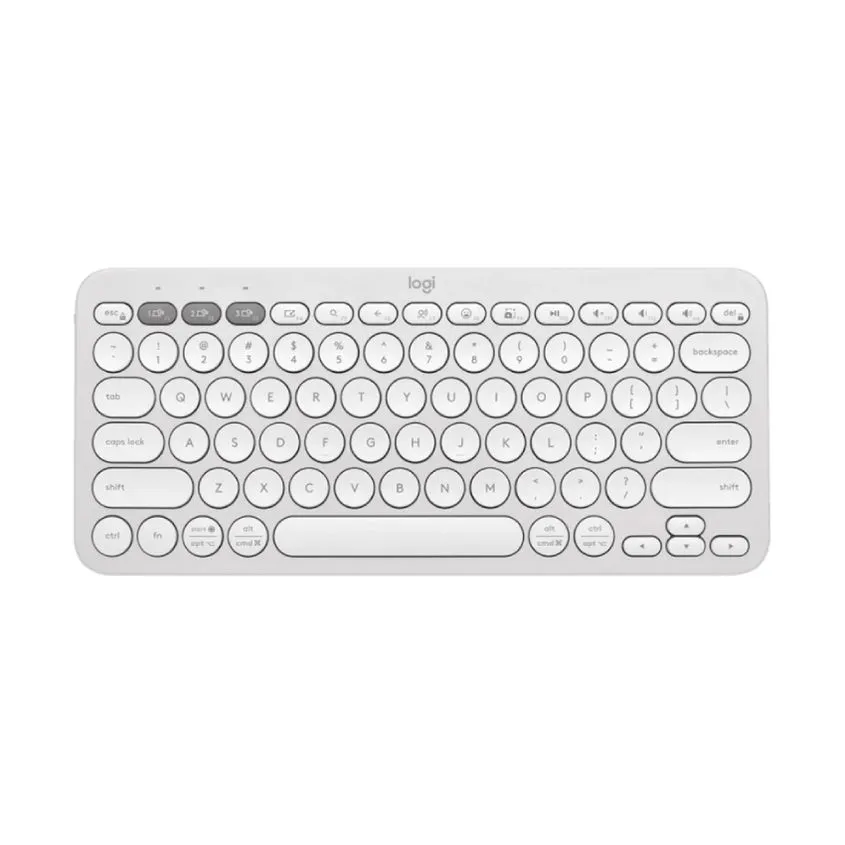Teclado Logitech Bluetooth K380s Pebble Blanco Teclas Redondas K380S-WHT
