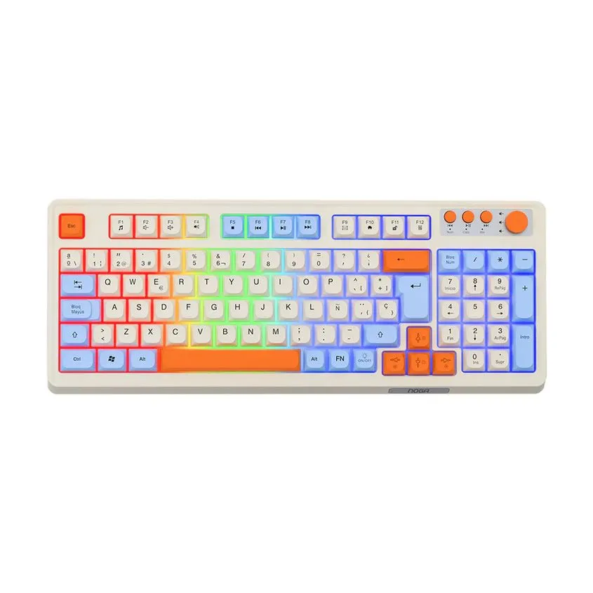 Teclado Retro Gamer Usb Retroiluminado Multicolor Noganet NKB-Q50NJCL