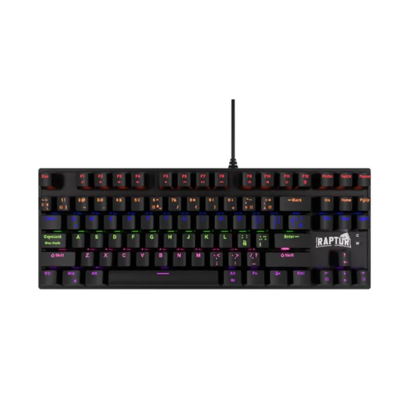 Teclado Raptor Fireclaw M87 Mecanico Rainbow Outemu RED FIRECLAW-M87
