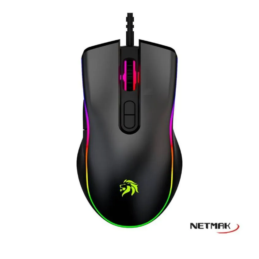 Mouse Gamer 7D LED RGB USB Negro Netmak NM-GM53