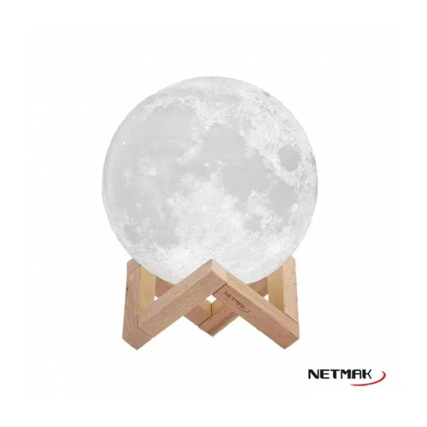 Lampara Velador Luna con luz Led 12Cm Netmak NM-MOON