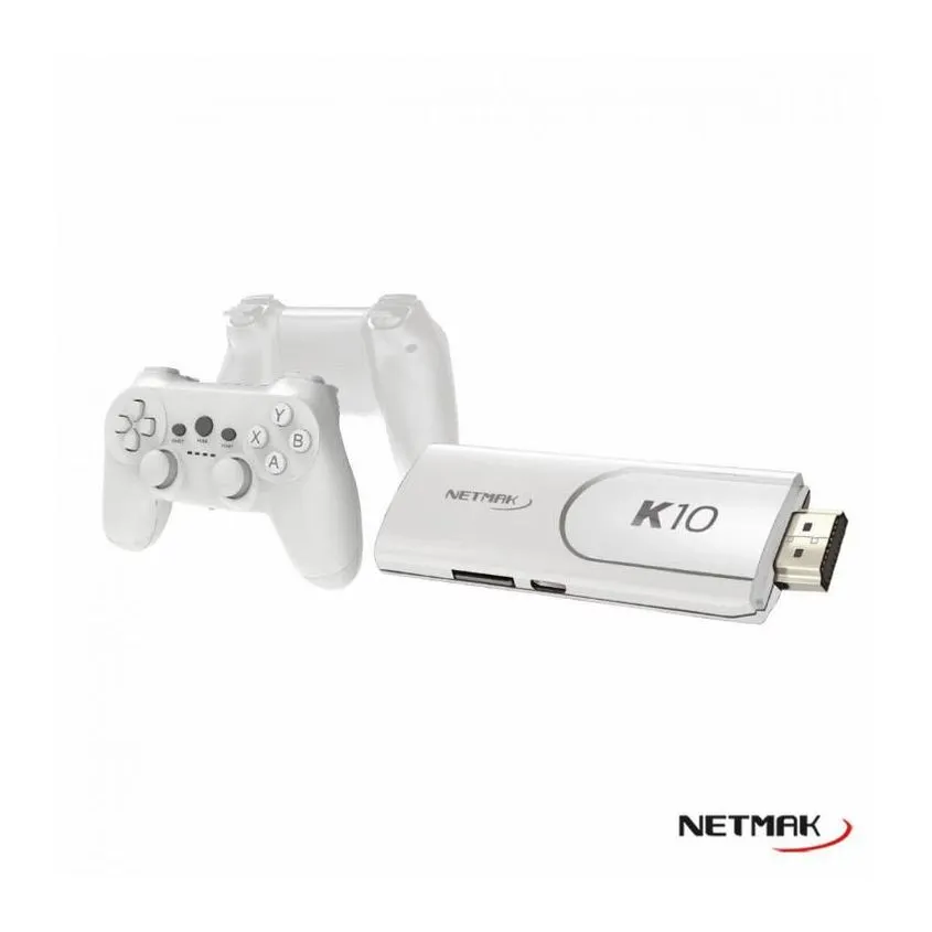 Mini Consola 4K Hdmi Tv 40000 Juegos Blanco Netmak NM-K10-W