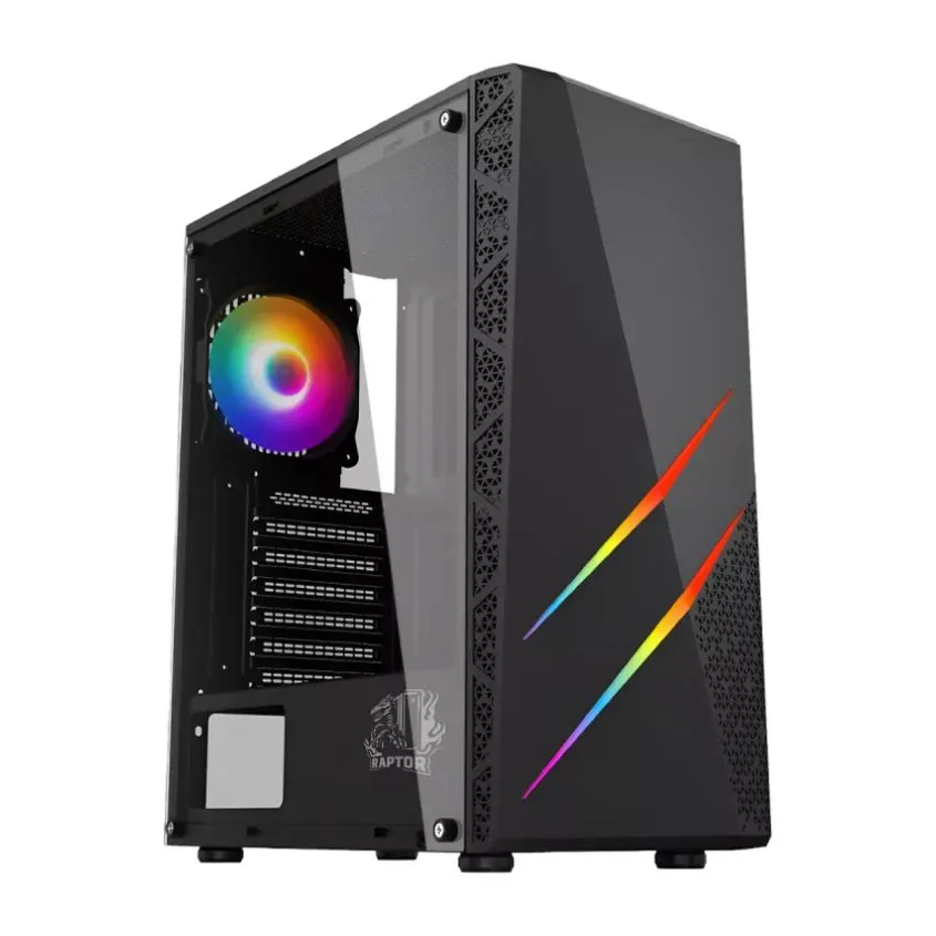 Gabinete gamer Raptor Blaze Force TG Mid-Tower RGB FAN x1 BLAZE-TG