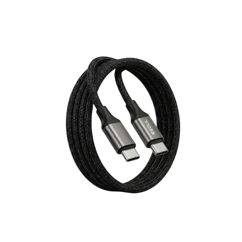 Cable Usb Magnetico 60w Tipo-C/Tipo-C Negro Soul 1MT USB-M60TTNE