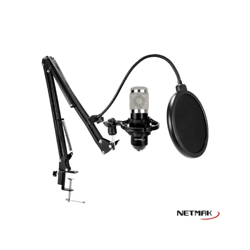 Set Streaming Microfono + Brazo Articulado Netmak NM-MS790