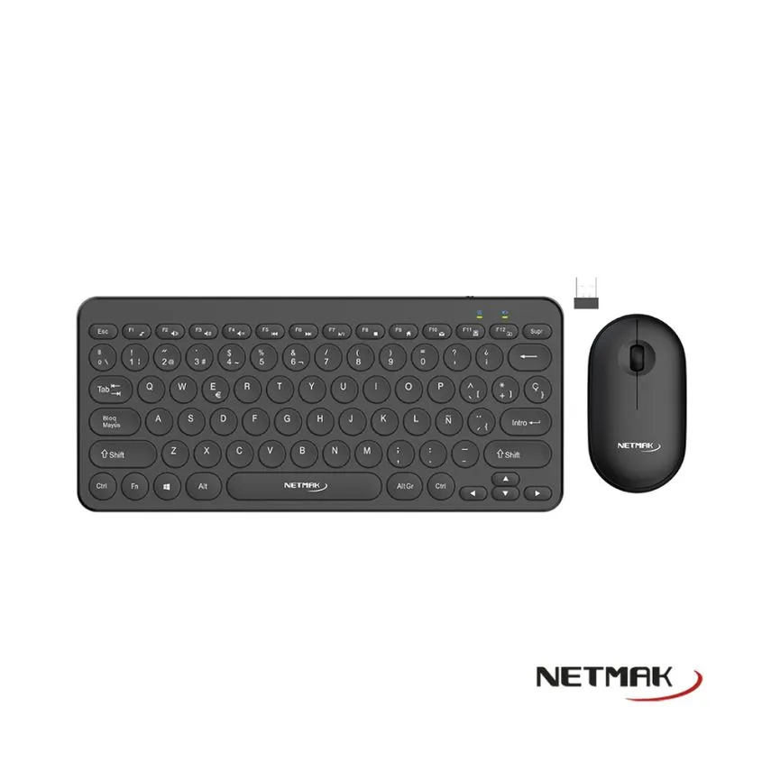 Teclado + Mouse Inalambrico 2.4Ghz Negro Netmak NM-KB850