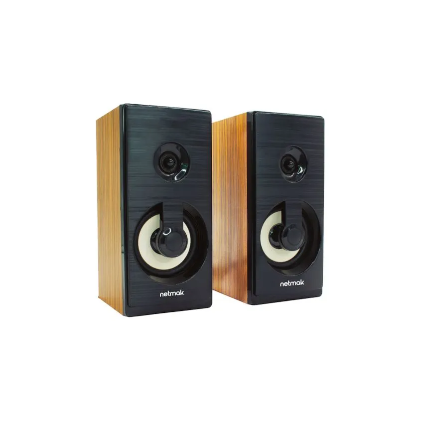 Parlante Madera Netmak USB PC/Note 19,3 x 10,5 x 9 cm NM-BORA