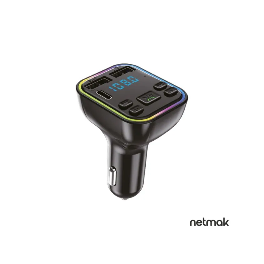 Transmisor FM Bluetooth c/ Puerto Tipo C Netmak NM-CAR38