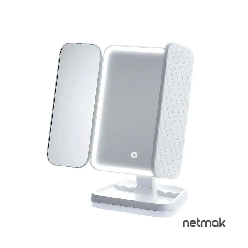 Espejo de Maquillaje Triple c/ Luz Led Netmak NM-MIRROR