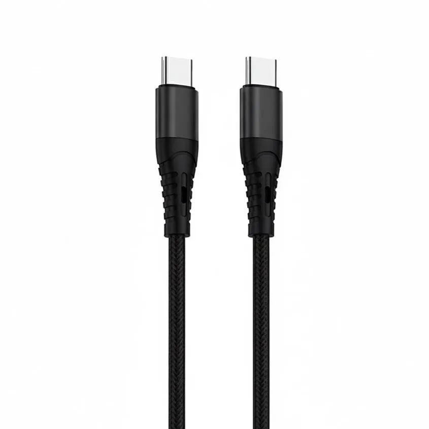 Cable USB Soul Mallado Tipo C a Tipo C Negro 1 Metro 60W USB-MATTNE