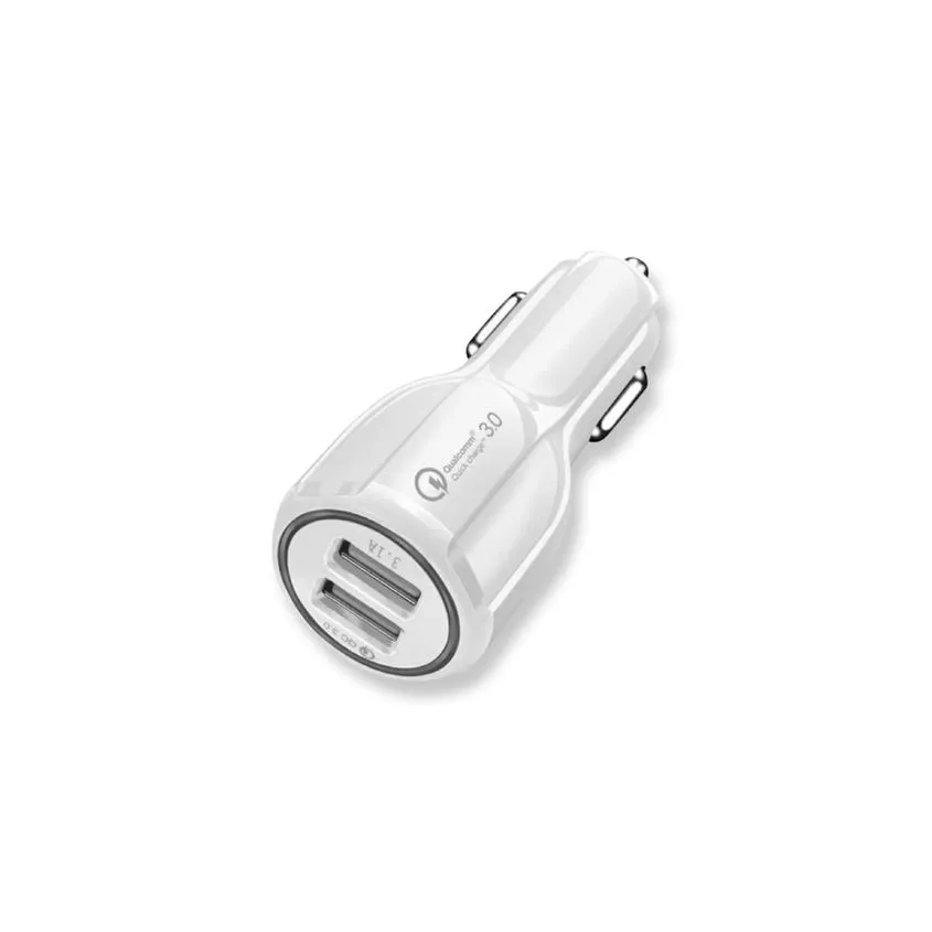Cargador de Auto Dual USB 2.4A 10W c/ Cable Tipo-C Soul CA-DUSB10WT