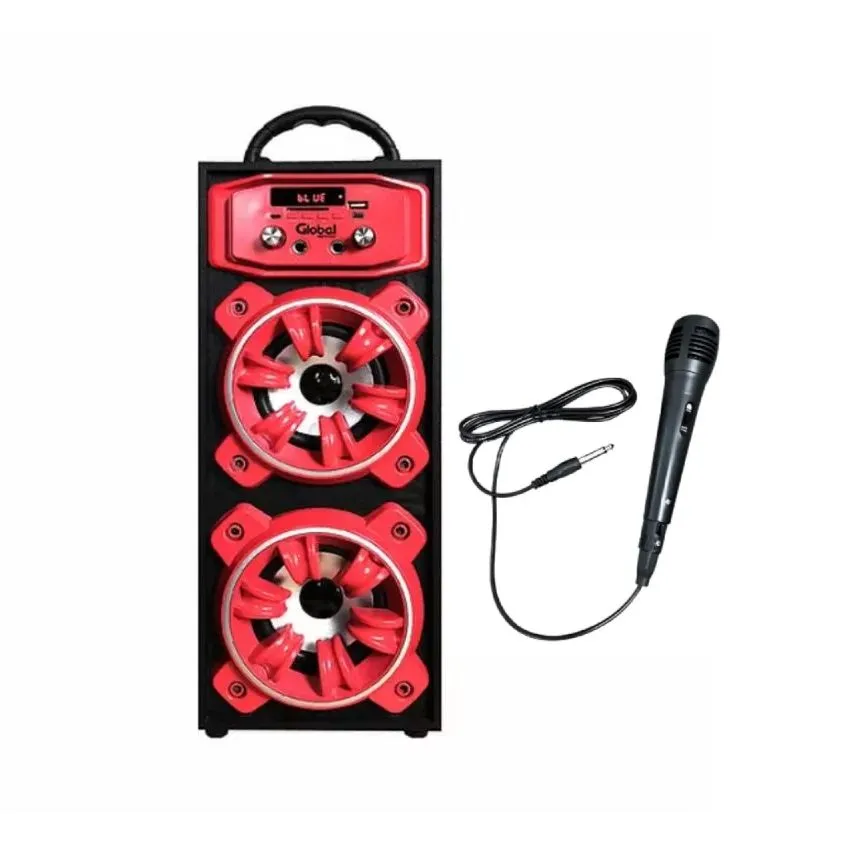 Parlante Bluetooth Premium Torre Doble Global 2x 10W Karaoke SBL14-KARAOKE-BK