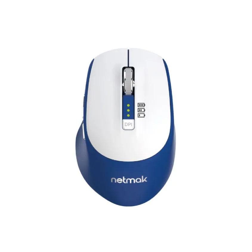 Mouse Inalambrico Recargable Netmak c/ Indicador de Carga Azul NM-M679-B