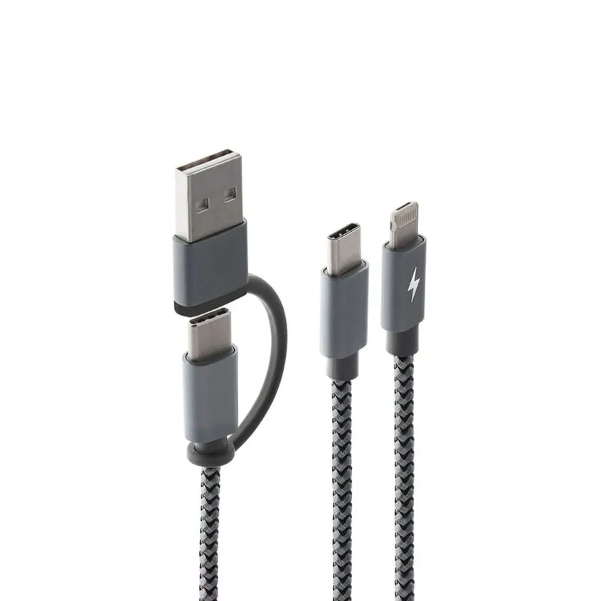 CABLE 5 EN 1 USB  TIPO C, LIGHTNING Xtech XTC-560