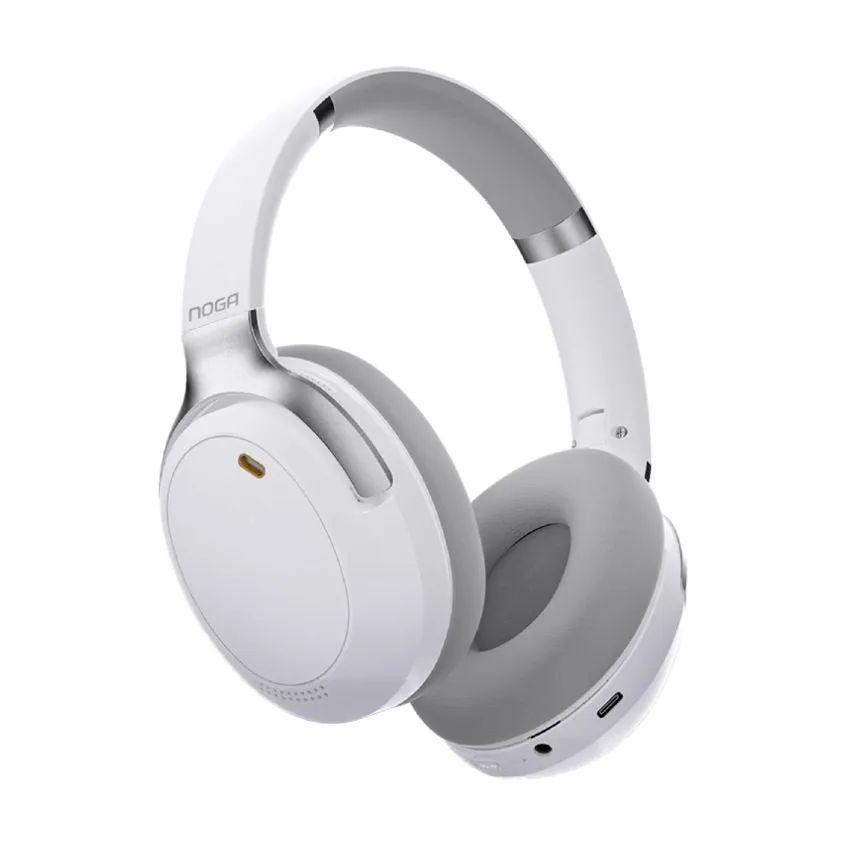Auricular Bluetooth Vincha ANC Blanco Noganet NG-A900BTBL