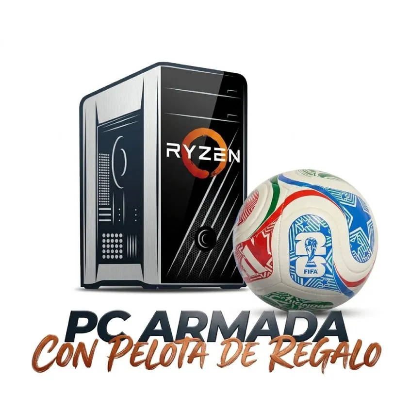 PC AMD Ryzen 7 8700G + 8 GB DDR5 + SSD 480 GB +Gabinete Gamer+ Pelota Adidas PCCOMBO098