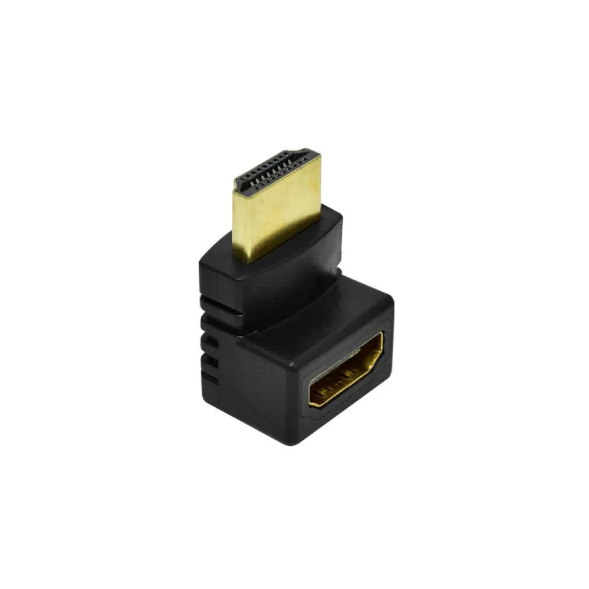 Adaptador HDMI Macho a Hembra 90 Grados Nisuta Conectores Dorados NSADHD90